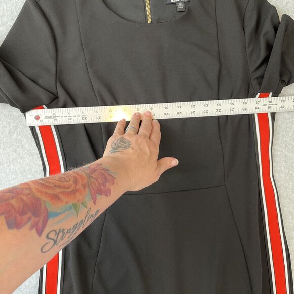Ronni Nicole Black with Red Accentuating Stripes Sheath Women's Dress Size 10 - Picture 5 of 7
